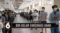 BIN menggelar vaksinasi Covid-19 di Pondok Pesantren Progresif Bumi Sholawat di Sidoarjo, Jawa Timur.