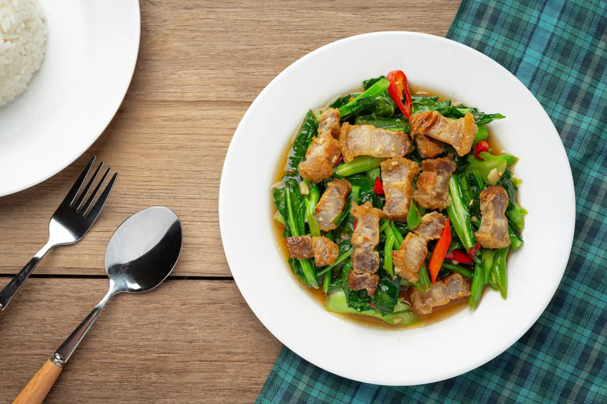 tumis sawi daging