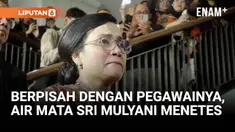 Sri Mulyani resmi mengakhiri masa jabatannya sebagai Menteri Keuangan hari ini. Suasana haru mewarnai acara perpisahan dirinya dengan para pegawai Kementerian Keuangan, dan Sri Mulyani turut meneteskan air mata saat mendengar ucapan terima kasih untu...