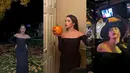 Foto kolase Beby Tsabina saat merayakan pesta Halloween. Dalam momen ini Beby Tsabina menjadi seorang penyihir. (Instagram/bebytsabina)