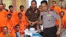 Kepala BNN Komjen Pol Budi Waseso memberi keterangan saat pemusnahan barang bukti di Gedung BNN, Jakarta, Selasa (22/8). (Liputan6.com/Immanuel Antonius)