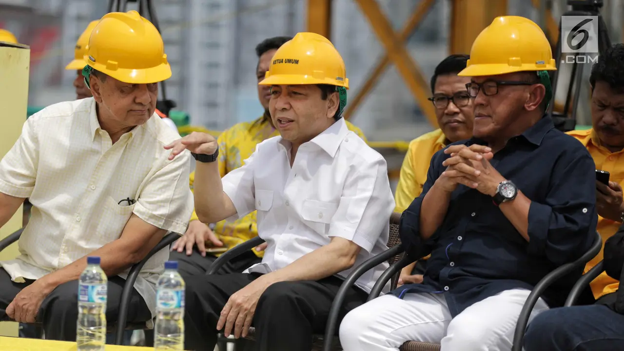 Senyum Semringah Setya Novanto di Peresmian Pembangunan Gedung DPP Golkar