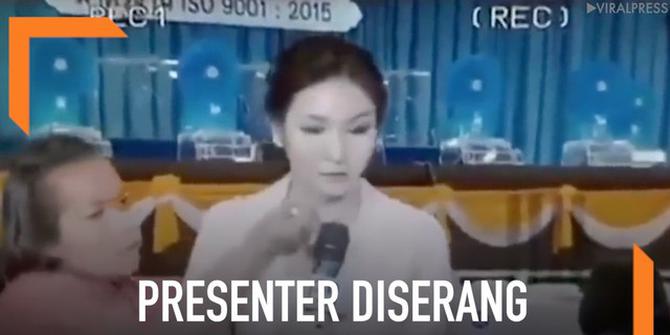 VIDEO: Lagi Siaran, Presenter Diserang Wanita Gangguan Jiwa