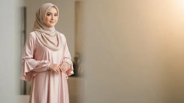 Gamis Bahan Satin Silk Jatuh dan Adem