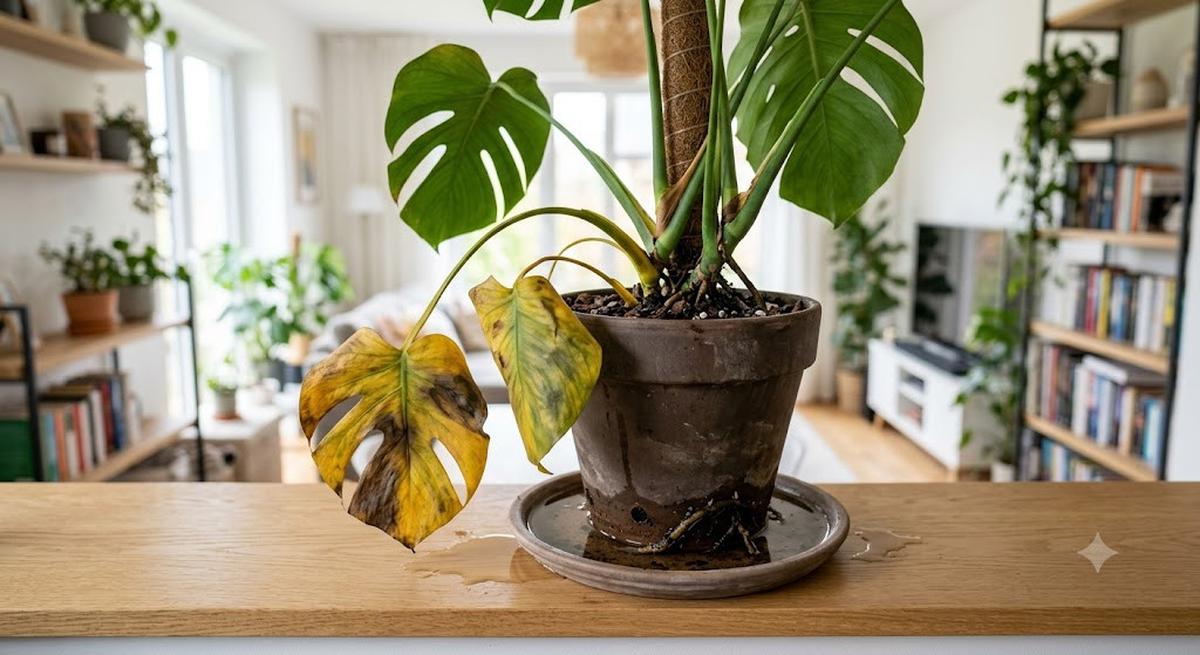 Penyiraman Monstera yang Berlebihan