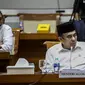 Menteri Agama Fachrul Razi saat Rapat Kerja dengan Komisi VIII DPR di Jakarta, Selasa (8/9/2020). Fachrul Razi menyatakan tidak tahu jika pernyataannya soal radikalisme masuk masjid melalui anak muda yang menguasai bahasa Arab dan good looking akan menjadi konsumsi publik. (Liputan6.com/Johan Tallo)