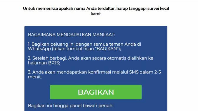 Screenshot: Cek Fakta - Ajakan Penarikan Dana BPJS Kesehatan. (Liputan6.com)