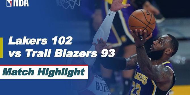 VIDEO: Highlights NBA, LA Lakers Taklukkan Portland Trail Blazers 102-93