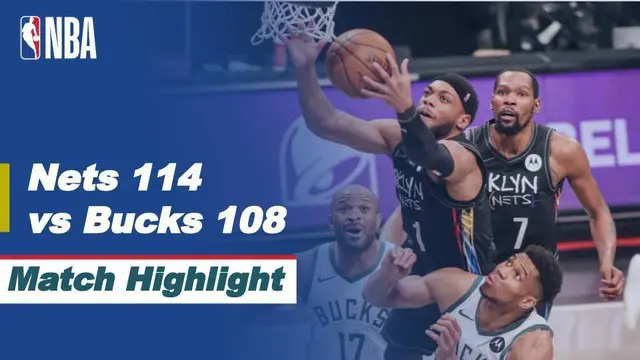 VIDEO: Highlights Semifinal NBA Playoffs, Brooklyn Nets Unggul 3-2 atas Milwaukee Bucks Setelah Menang di Game 5