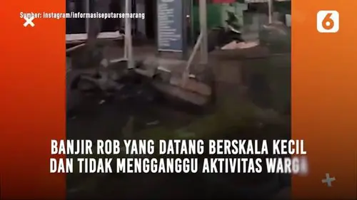 VIDEO: Detik-detik Banjir Rob Kecil Landa Jalan Pantura Semarang-Demak