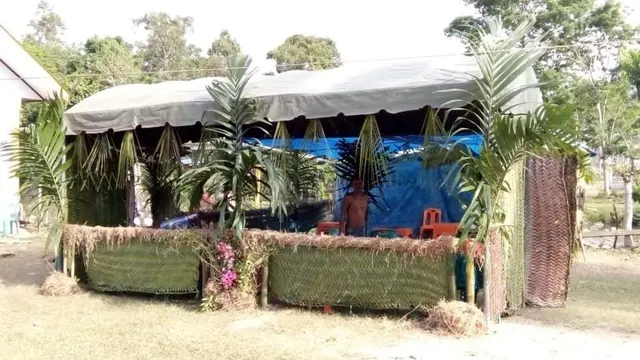 Kala TPS Unik dari Dedaunan di Aceh Coba Tarik Pemilih