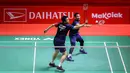 Ganda putra Indonesia, Hendra Setiawan/Mohammad Ahsan saat melawan wakil Taiwan, Chiang Chien-Wei/Wu Hsuan-Yi pada babak 32 besar Indonesia Masters 2025 di Istora Senayan, Jakarta, Selasa (21/1/2025) sore WIB. (Bola.com/Bagas lazuardi)