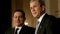 Presiden Mesir Hosni Mubarak dan Presiden AS George W Bush (Wikipedia/White House)