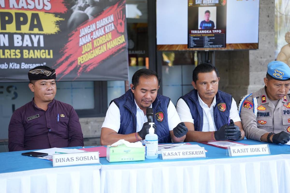 Pengungkapan kasus jual beli bayi yang diselidiki Polres Bangli, Kamis (24/9). (Dokumentasi Polres Bangli).