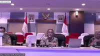 Penjelasan Direktur Jenderal Pengendalian Pencemaran dan Kerusakan Lingkungan (PPKL) Kementerian Lingkungan Hidup dan Kehutanan (KHLK), RM Karliansyah terkait banjir Kalsel (Dok.KLHK)