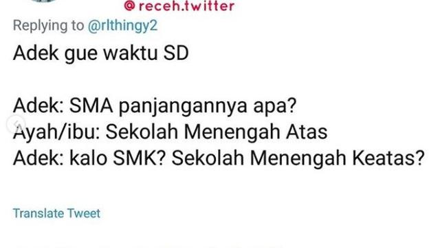 twit kepolosan adik (foto: Twitter @parkjojang)