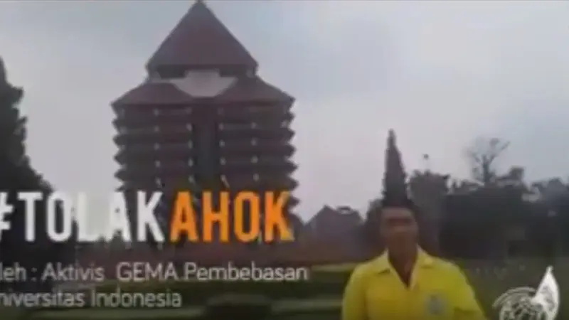  Seorang mahasiswa bernama Boby Febrik Sedianto mengunggah video orasi tolak Ahok