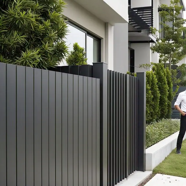 Desain Pagar Rumah Minimalis Modern, Pagar Besi Hollow Vertikal
