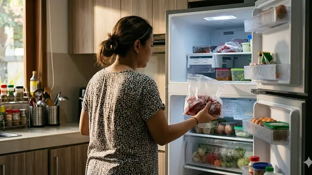 Cara Mengolah Daging Sapi dari Freezer (Foto: Gemini AI)
