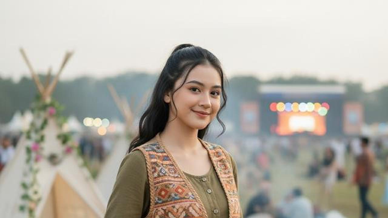 Prompt AI Edit Foto Festival Musik Gaya Boho Outdoor untuk Konten Media Sosial