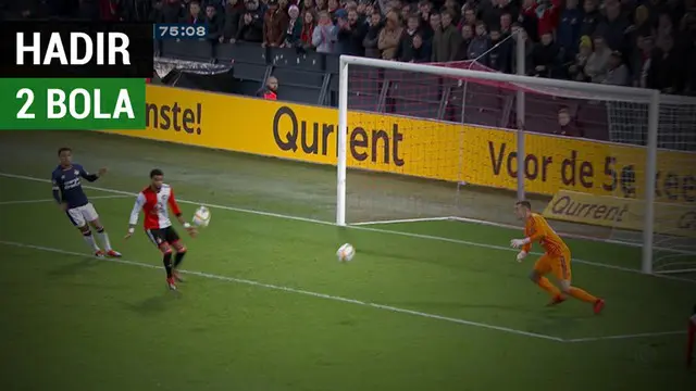 Berita video momen PSV gagal mencetak gol ke gawang Feyenoord setelah bola ke-2 tiba-tiba masuk ke dalam lapangan dalam laga Liga Belanda Eredivisie 2018-2019.