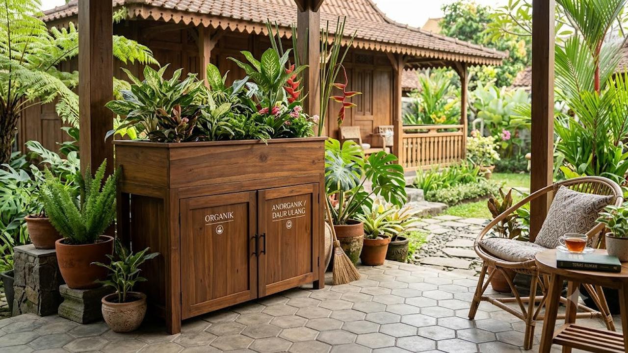 Inspirasi Tempat Sampah Tersembunyi di Teras/AI Generated