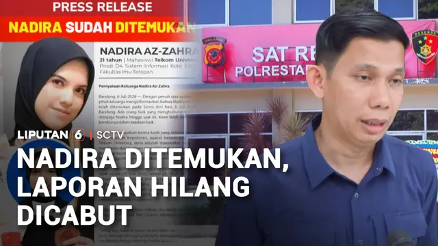 Nadira Ditemukan, Laporan Hilang Dicabut