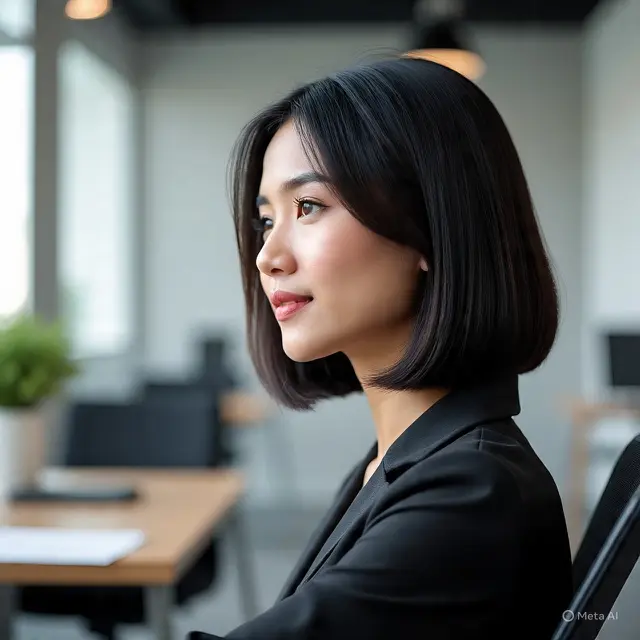 Gaya Rambut Bob Pendek Wanita Karir Praktis