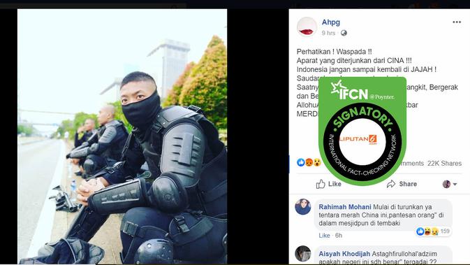 Cek Fakta Tidak Benar Ada Aparat Impor Dari China Amankan Aksi 22 Mei 2019 Cek Fakta Liputan6 Com