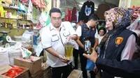 Tim Satgas Pangan Sumut inspeksi mendadak (sidak) terhadap produk minyak goreng MinyaKita di pasar tradisional Kota Medan