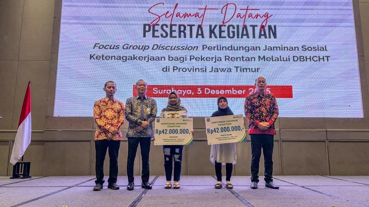 Optimalkan Dana Bagi Hasil Cukai Hasil Tembakau, Jatim Perkuat Perlindungan Jamsostek Pekerja Rentan