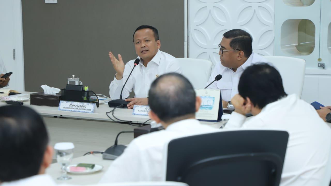Menteri Kelautan dan Perikanan Edhy Prabowo melakukan audiensi dengan pengusaha yang tergabung dalam perwakilan Kamar Dagang dan Industri (Kadin) Indonesia pada Rabu (30/10/2019). Dok KKP
