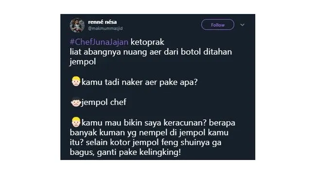 7 Cuitan Netizen Soal Chef yang Jajan Ini Bikin Ngakak