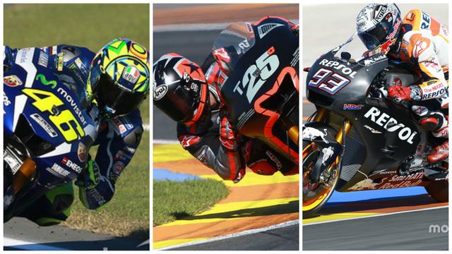 Valentino Rossi, Maverick Vinales, dan Marc Marquez.