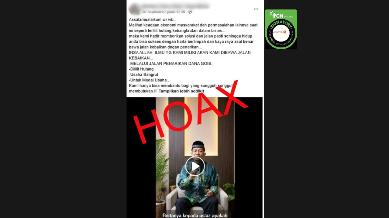 Cek Fakta Liputan6.com mendapati klaim video Ustaz Wijayanto mengumumkan pemberian bantuan modal usaha.