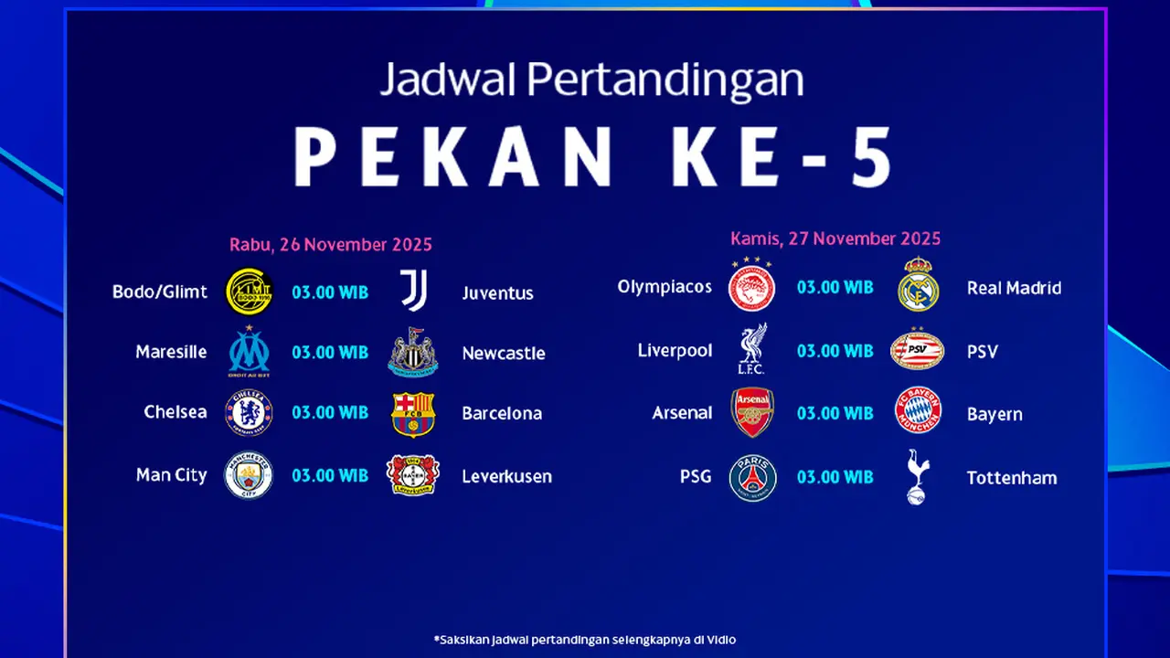 Saksikan Liga Champions pekan ke-5 eksklusif di Vidio. (dok. vidio.com