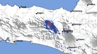 Gempa Magnitudo 2,6 menggetarkan wilayah Dieng, Banjarnegara dan sekitarnya, Kamis malam (30/5/2024). (Liputan6.com/ Dok BMKG)