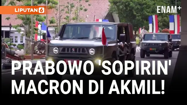 VIDEO: Momen Prabowo Nyetir dan Bawa Macron Keliling Akmil Magelang