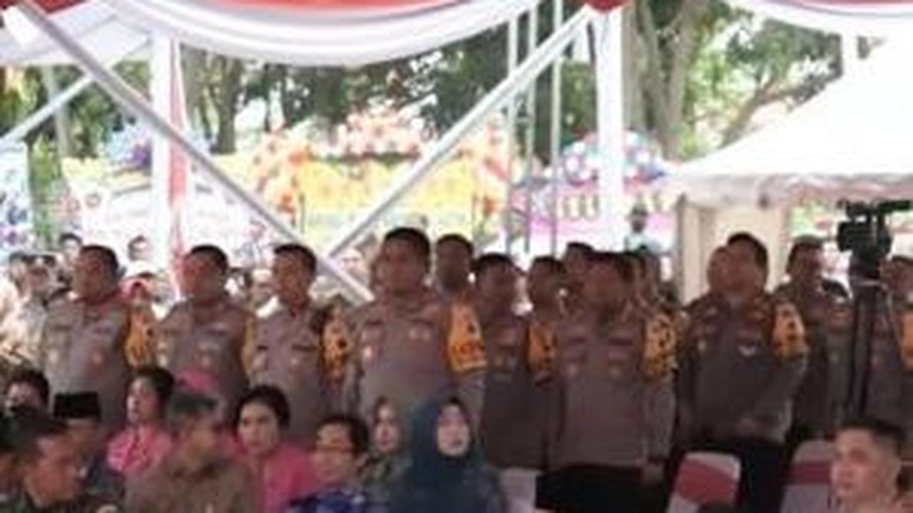 Di hadapan Kapolri dan Panglima TNI, personel TNI-Polri Jawa Tengah solid menggaungkan netralitas dalam Pemilu. <br>