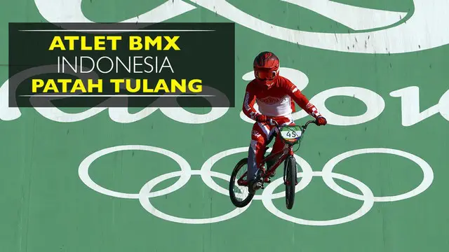 Video atlet Indonesia, Toni Syarifudin, mengalami patah tulang saat balapan pada perempat final BMX di Olimpiade Rio 2016, Kamis (18/8).