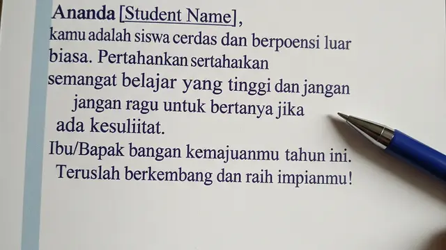 Contoh Catatan Wali Kelas.