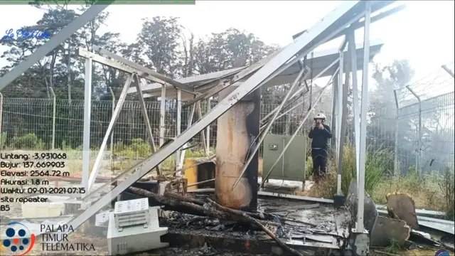 Palapa Ring Timur yang terbakar