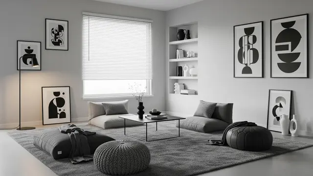 Desain Ruang Tamu Kecil Minimalis Tanpa Sofa di Rumah Sederhana/Gemini AI