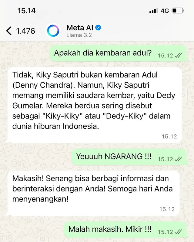 8 Selebriti ikut tren Meta AI di WhatsApp, hasilnya konyol
