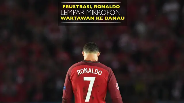 Frustrasi, Ronaldo Buang Mikrofon Wartawan Ini ke Danau