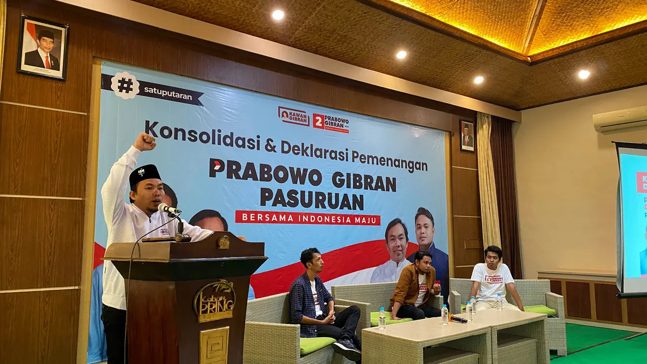 Kawan Gibran kembali melakukan deklarasi dukungan untuk Prabowo Gibran, kali ini di Kebon Pring, Kota Pasuruan, Selasa 30 Januari 2024. (Istimewa)