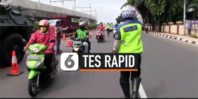 VIDEO: Tes Rapid Dadakan Pengendara Motor sebelum Masuk Jakarta