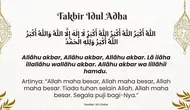 Bacaan takbir Hari Raya Idul Adha. (Liputan6.com/MHT, design by Canva)