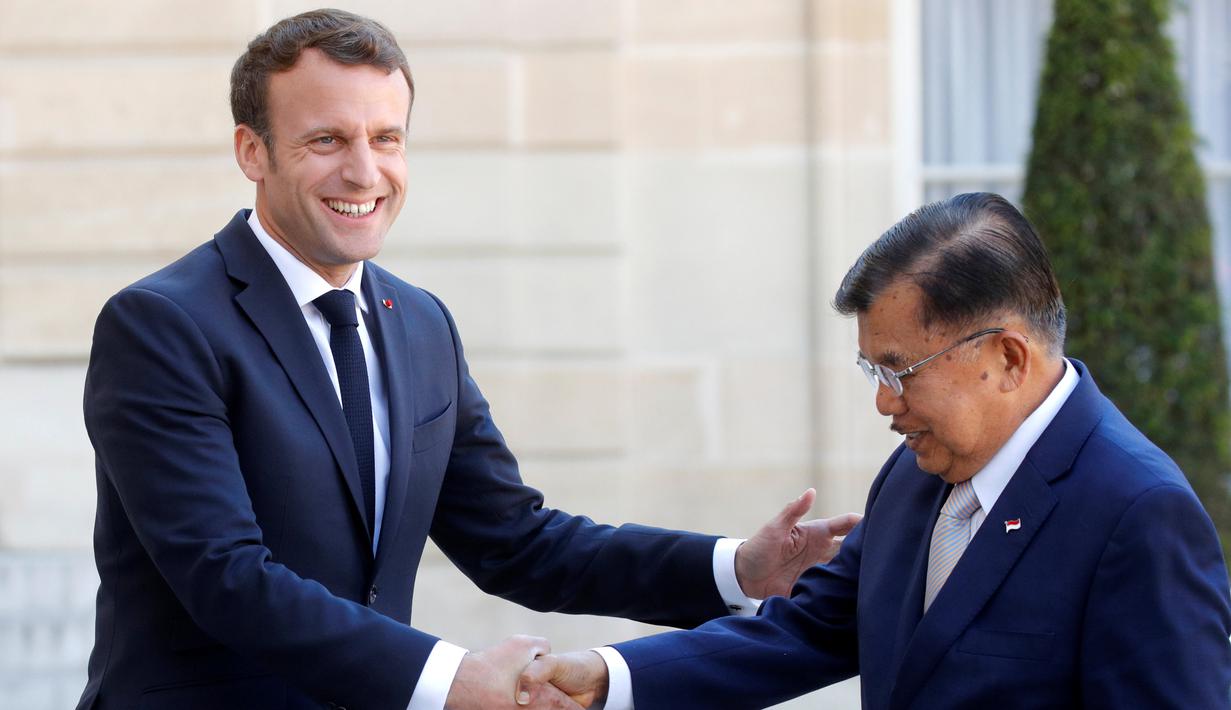 Foto Hadiri Ktt Paris Wapres Jk Disambut Presiden Macron Global Liputan6 Com