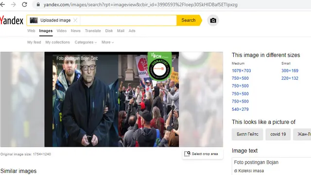 Hasil pencarian Yandex Bill Gates.